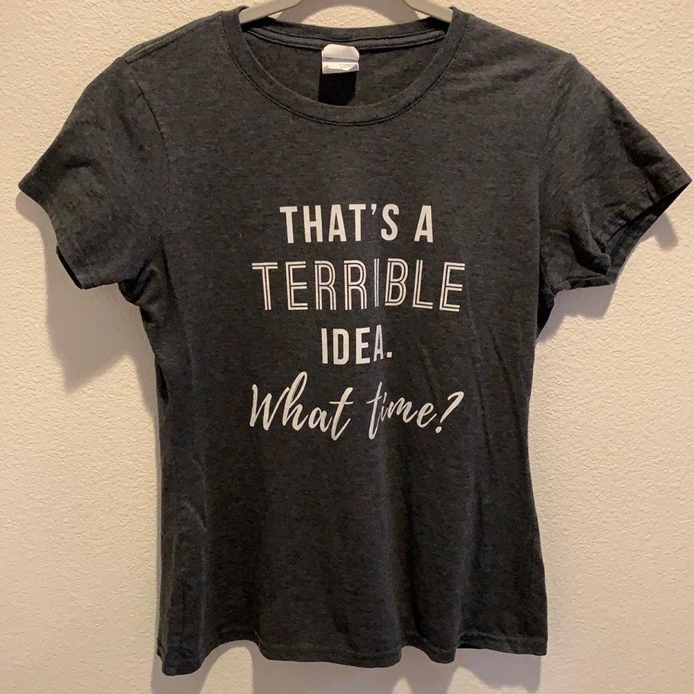 Women’s fitted graphic gray tee. Size small.​​​​​​​​​​​​​​​​​​​​​​